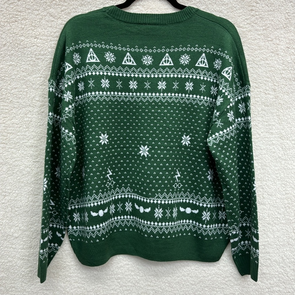 HARRY POTTER Women's Green Christmas Sweater Size XL DARI xmas NEW - Picture 4 of 6